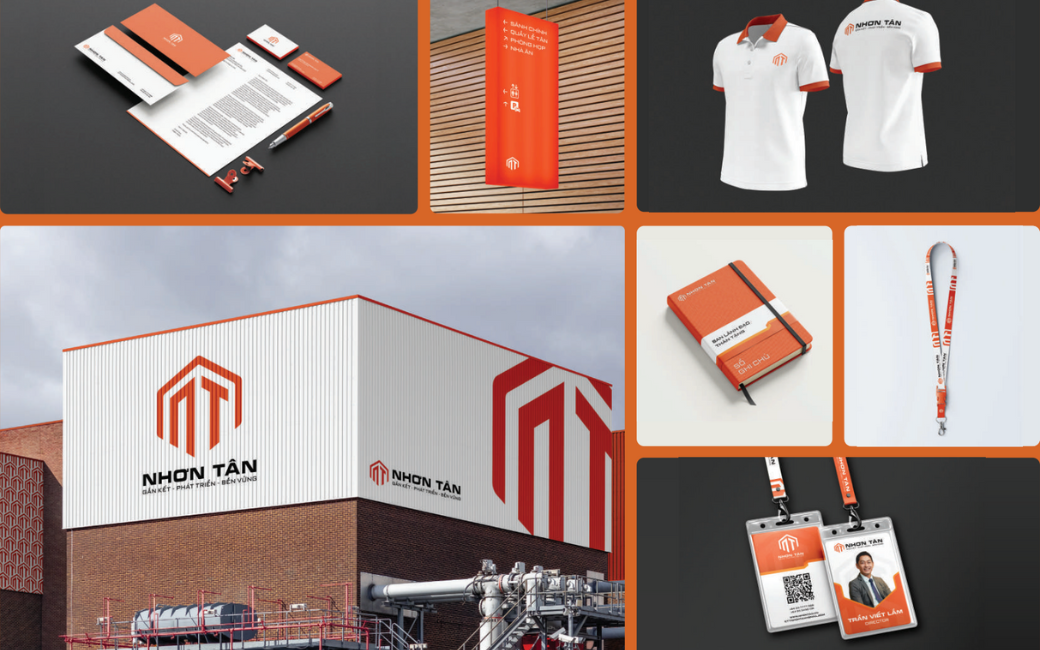 Bộ nhận diện thương hiệu Nhơn Tân, logo, ứng dụng