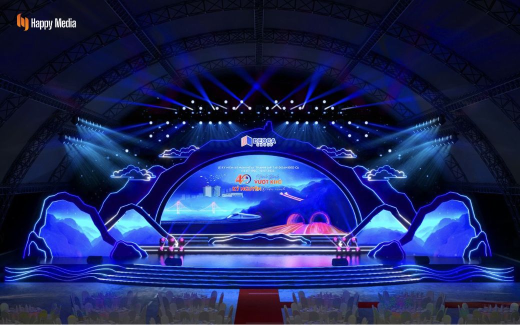 Sân khấu Lễ kỷ niệm 40 năm ngày thành lập tập đoàn Đèo Cả